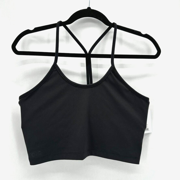 NWT Stoic Y Strap Crop Top Black Size L Racerback Activewear Gym Lounge Preppy - Picture 1 of 6